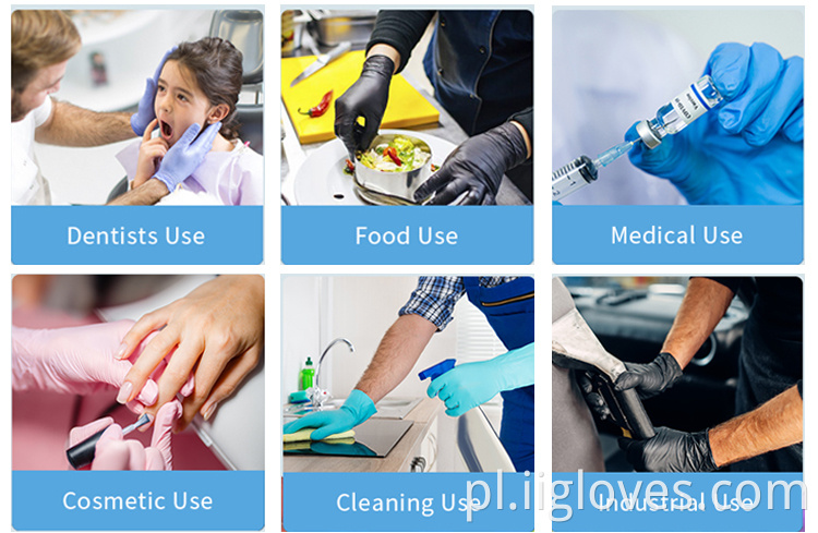 6mil 8mil Tekstura nitrylowa rękawiczka proszek wolne czarne rękawiczki nitrylowe producenci producenci tatuażu